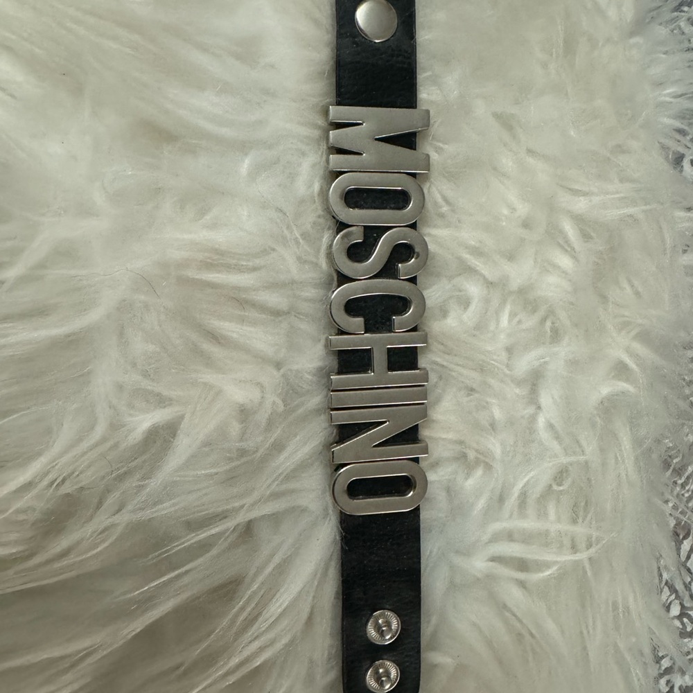 Moschino Black and Silver Designer Bracelet